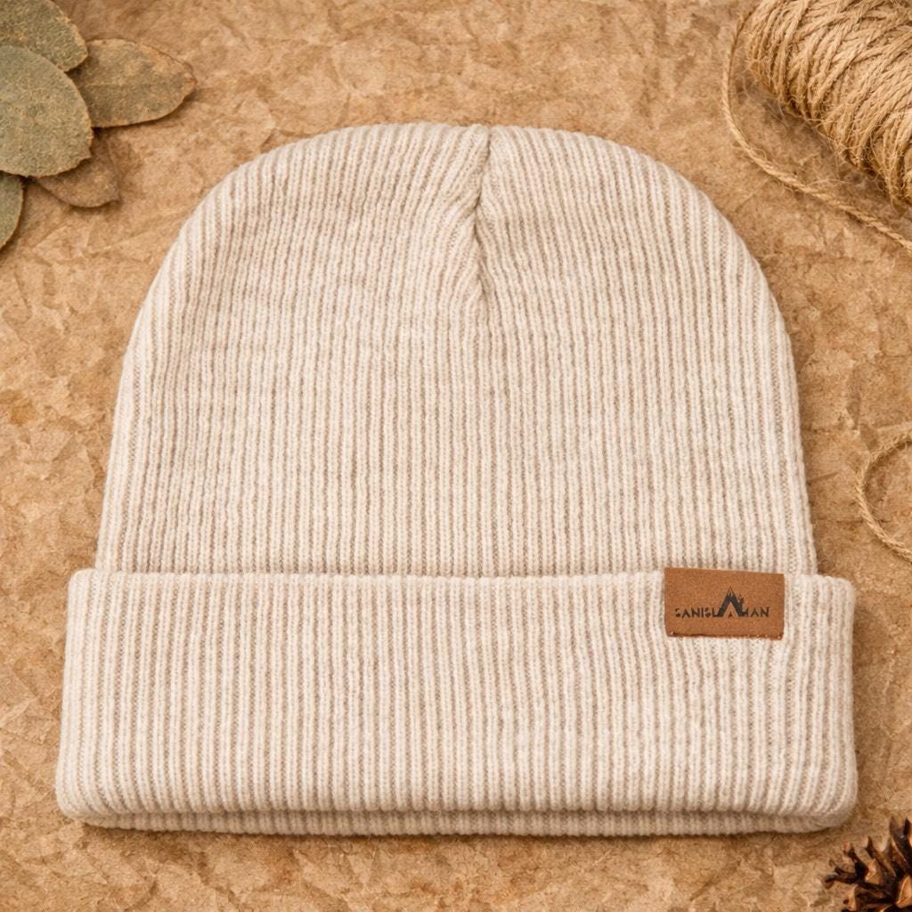 Merino Wool Beanie Hat, Unisex Knit Winter Hat, Cozy Minimalist Beanie, warm Natural wool Cap