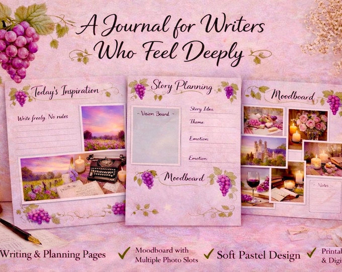 Grape Writer's Journal | Story Planning & Moodboards (Digital Download) SoftPixellea