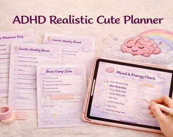 ADHD Planner | Gentle Productivity, Self-Compassion (Printable & Digital) SoftPixellea