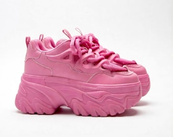 Baskets SoftSlipsy Chunky Roses à Plateforme Femme | Baskets quotidiennes minimalistes, confort élevé