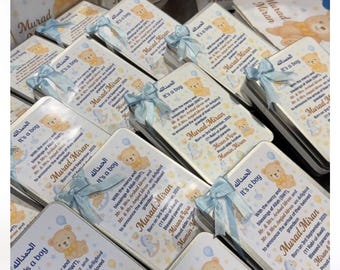 Customized Baby Announcement Box | Mithai Box with Name & Date | Birth Reveal Favors