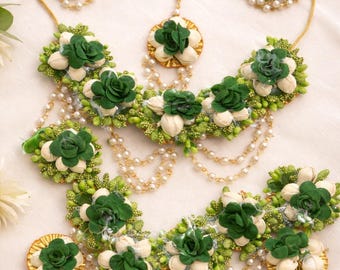 Mehndi Bridal Jewellery set Tikka Necklace Bracelet Earings