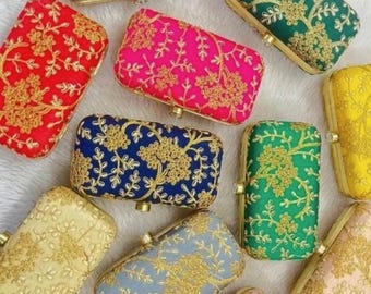 Embroidered Silk Clutch Bag