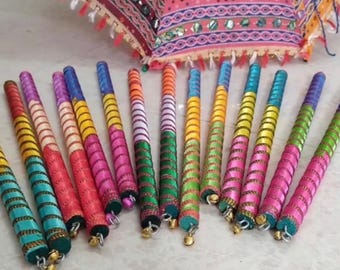 Decorative wooden Dandy sticks multilace. pair price