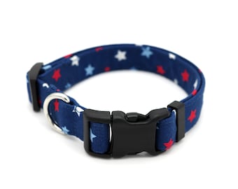 Red White and Blue Stars Dog Collar
