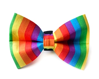 Rainbow Dog Bow Tie - Pride Dog Bow Tie - Pride - Rainbow Stripe