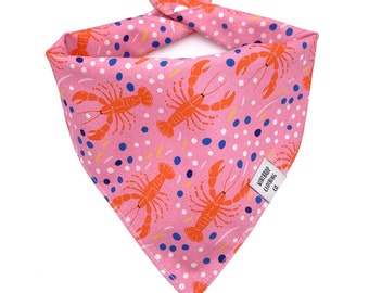 Pink Lobster Dog Bandana