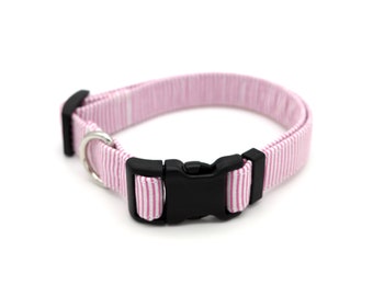Pink Pinstripe Dog Collar