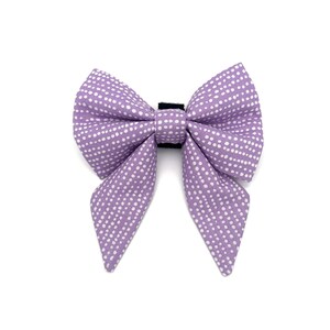 Purple Polka Dot Sailor Dog Bow