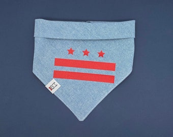 D.C. Flag Dog Bandanas - DC Pride - Washington D.C. Dog Bandana - D.C. Flag