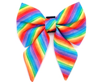 Rainbow Sailor Dog Bow