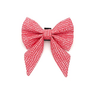 Red Polka Dot Sailor Dog Bow