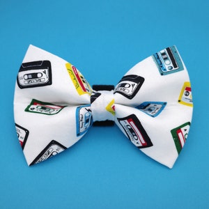 Cassette Tape Dog Bow Tie