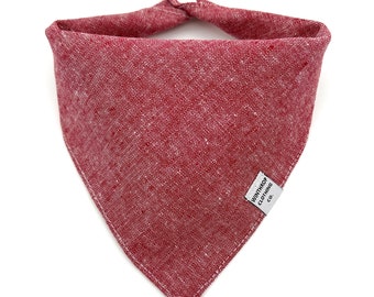 Red Chambray Dog Bandana