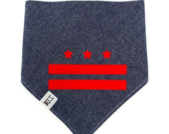 D.C. Flag Dog Bandanas - DC Pride - Washington D.C. - D.C. Flag