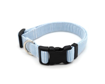 Blue Pinstripe Dog Collar