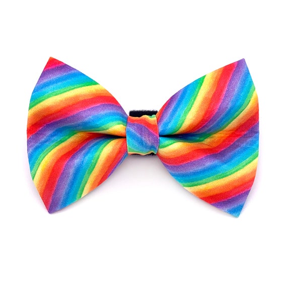 Rainbow dog bow tie discount