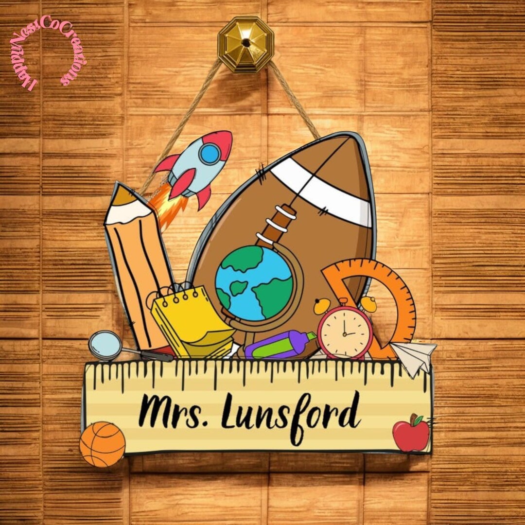 Personalized Teacher Door Hanger, School Classroom Decor - Etsy