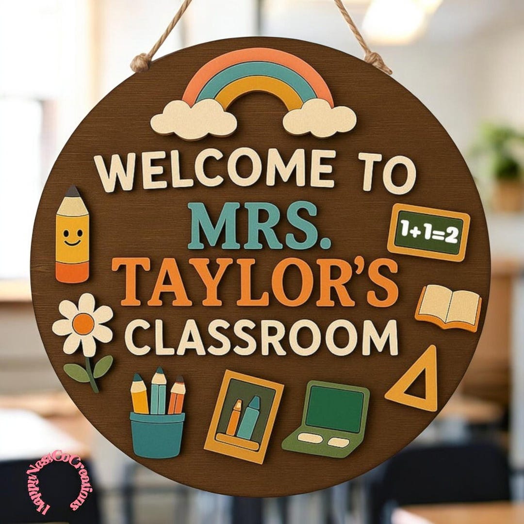 Custom Teacher Classroom Sign, Personalized Name Door Decor - Etsy