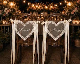 Panneaux suspendus romantiques pour chaise en dentelle, décoration de réception de mariage