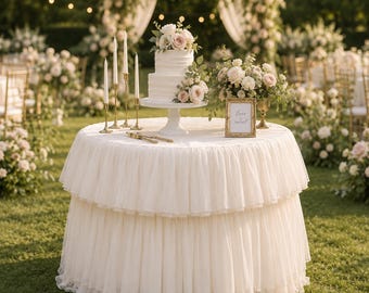 Luxury Two-Tier Tablecloth for Wedding Reception Displays