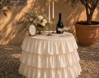 Nappe en soie personnalisée - Décoration drapée romantique pour mariages, fêtes et événements nuptiales