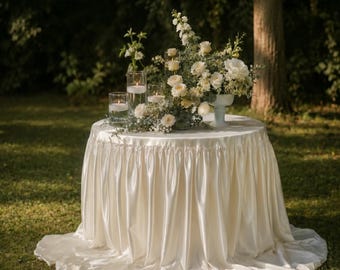 Nappe en soie personnalisée - Décoration romantique pour mariage, fête et mariée