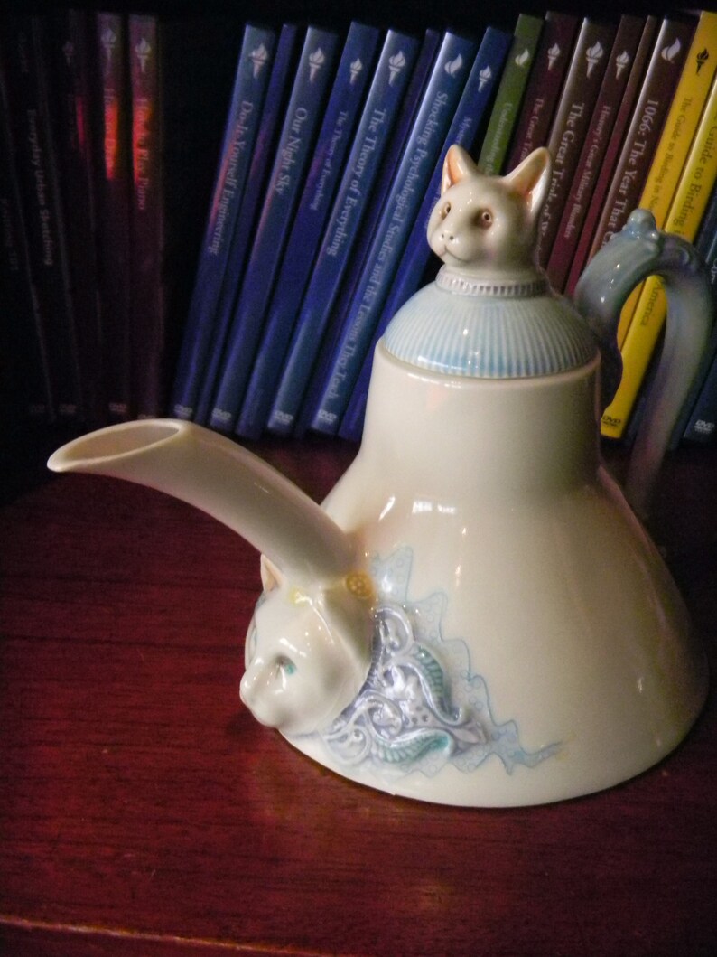 Vintage Cat Art Pottery Cat Teapot David Etsy