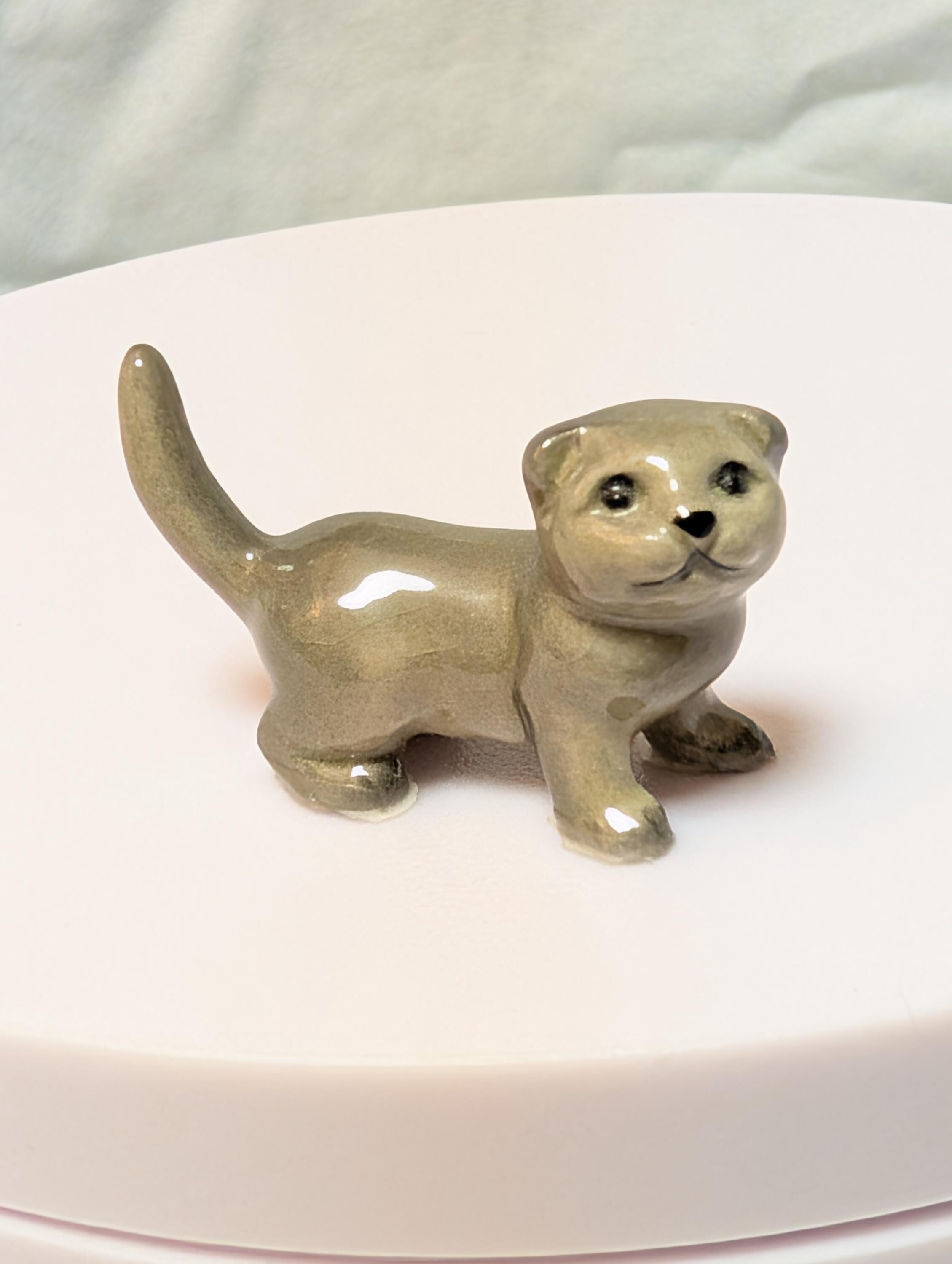 Hagen Renaker Gray Cat - Etsy