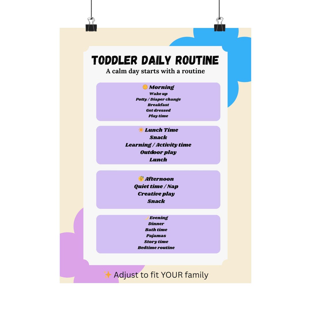 Toddler Daily Routine Matte Poster | Daily Schedule Chart - Etsy