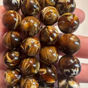 Root Coffee Amber Bracelet 12mm - Fossilized Tree Resin