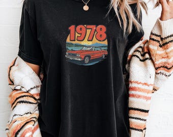 1978 Vintage Autoklassiker T-Shirt | Retro Sonnenuntergang-Kreuzfahrt
