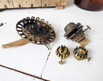 Salvaged Oil Lamp Parts: Rusty Vintage Altered Art Supplies
