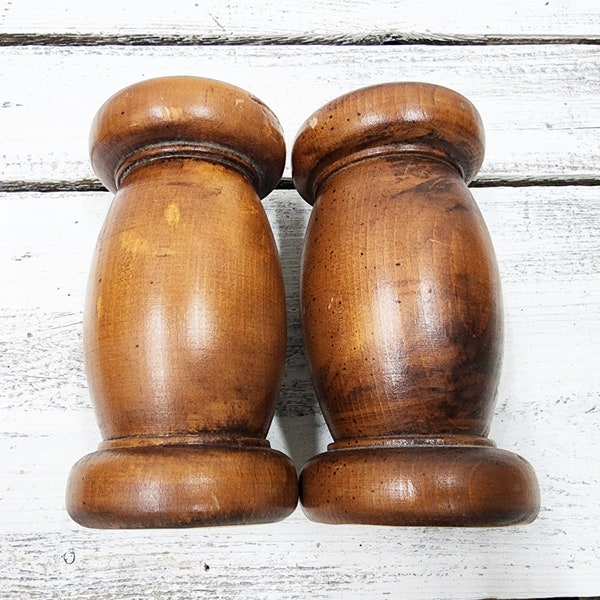 Chunky Wood Spindle Pieces, Salvaged Spindle Parts, 6-3/8" High, Supplies, DIY, #3802