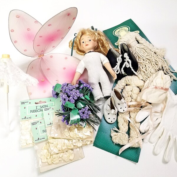 Doll Pieces for Altered Art Supplies and More, Fairy Wings, Craft Supplies, Assemblage, Mixed Pieces, #2187