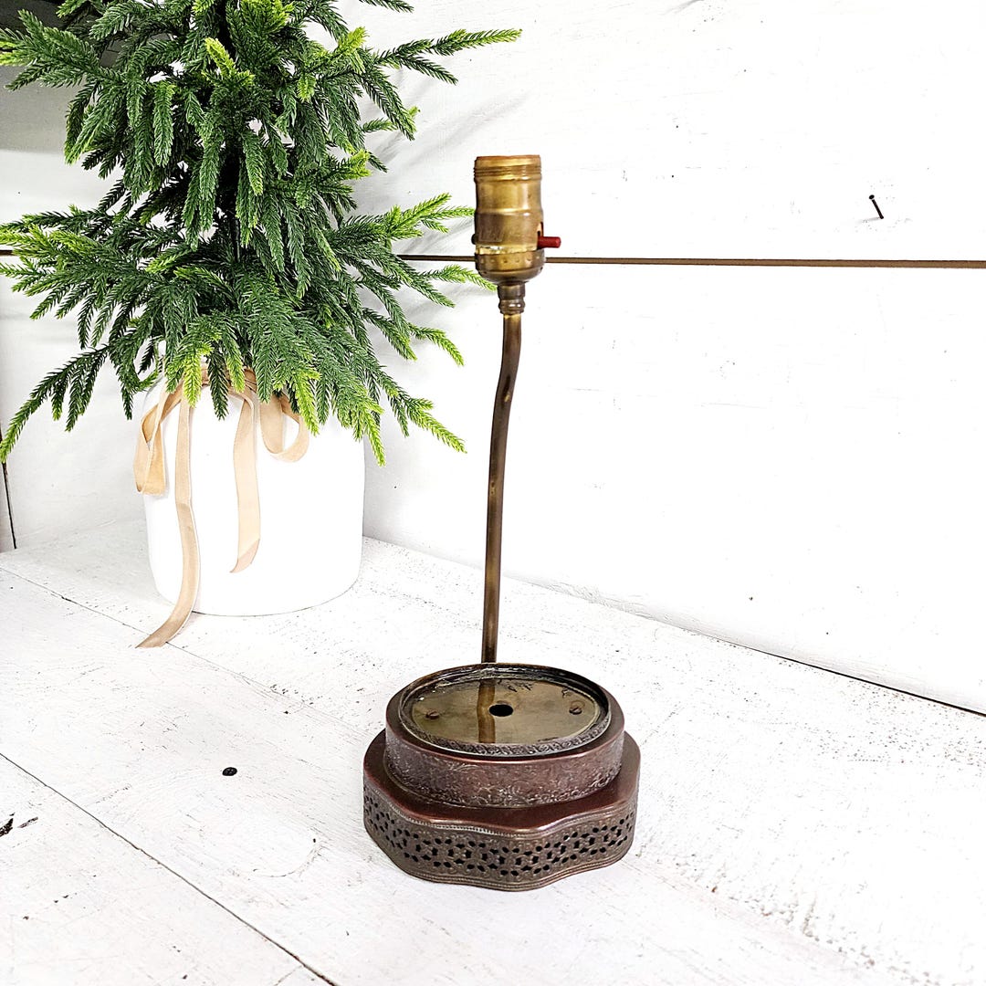 Vintage Victorian Brass Lamp Base for Supplies, No Wiring, Salvaged ...