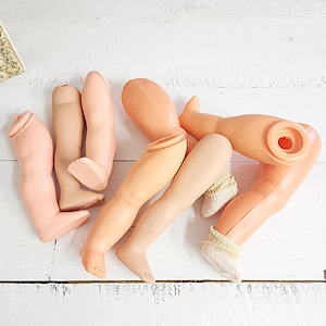 Vintage Plastic Doll Legs Lot: Salvaged DIY Supply Parts
