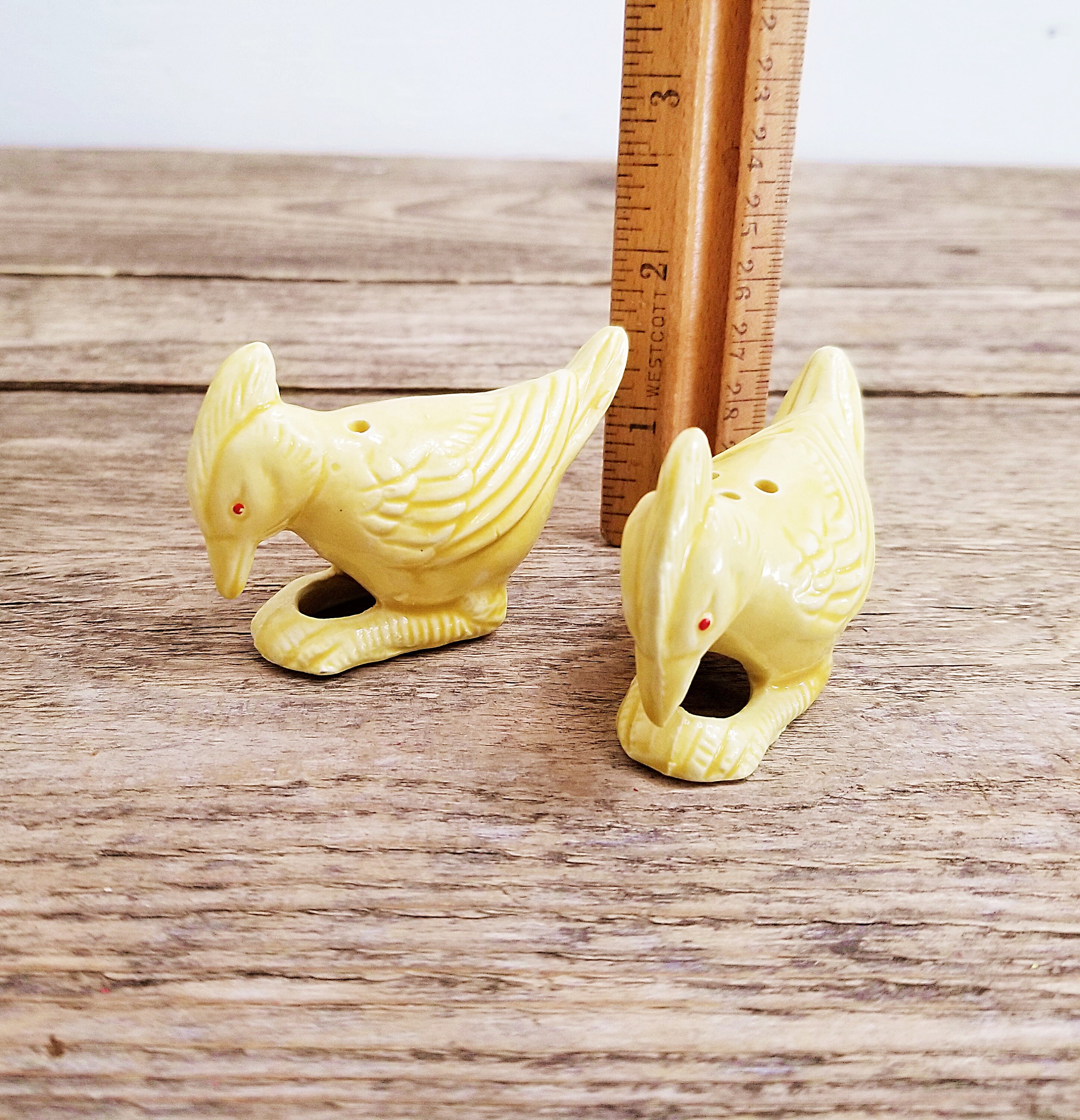 Vintage Ceramic Yellow Bird Salt and Pepper Shakers Small Etsy