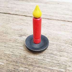 Vela de madera pequeña vela de ajuste del lugar del plato de | Etsy