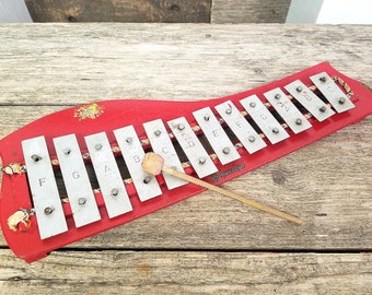 Vintage Schoenhut Xylophone, Heavily Aged, Collectible Vintage Xylophone Decor Piece, Not a Toy, Musical Instrument, #2173