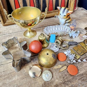 Vintage Odds and Ends, Salvaged Items, Assemblage, Altered Art Supplies, Junk Drawer Lot, Junk Art Supplies, #4703