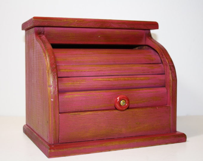 Wooden Roll Top Desk Organizerupcycledhoneysuckle Etsy