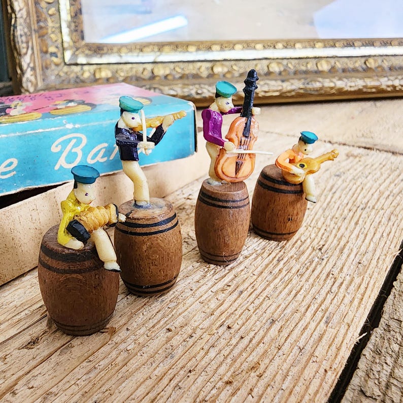 Vintage Rag Time Band Miniature Music Players, Set, Occupied