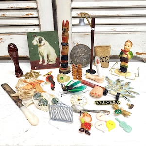 Junk Drawer Lot, Odds and Ends, Found Object, Altered Art Supplies, Catch-All Drawer, Mixed Media Art Supplies, #5996