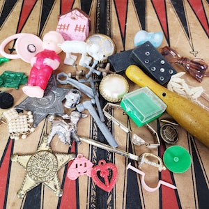 Vintage Odds and Ends, Assemblage, Altered Art Supplies, Junk Art Supplies, Crow Confetti, Collage Supplies, Found Objects, #4272