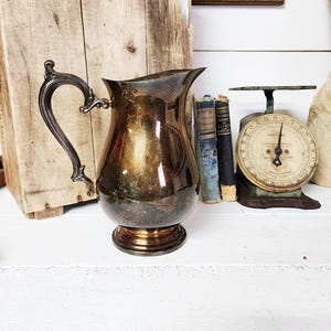 Vintage Silverplate Pitcher, Tarnished and Aged, Home Accent, Vintage Dining Decor, #5138