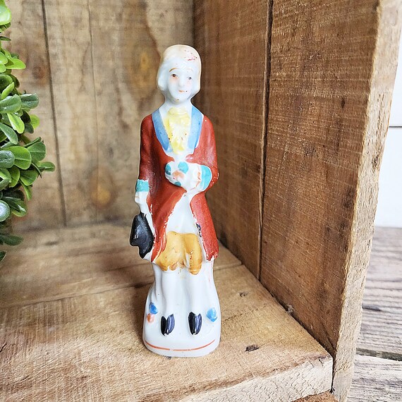 Vintage Ceramic Dapper Man Figurine, Japan, No Cracks, Gentlemen