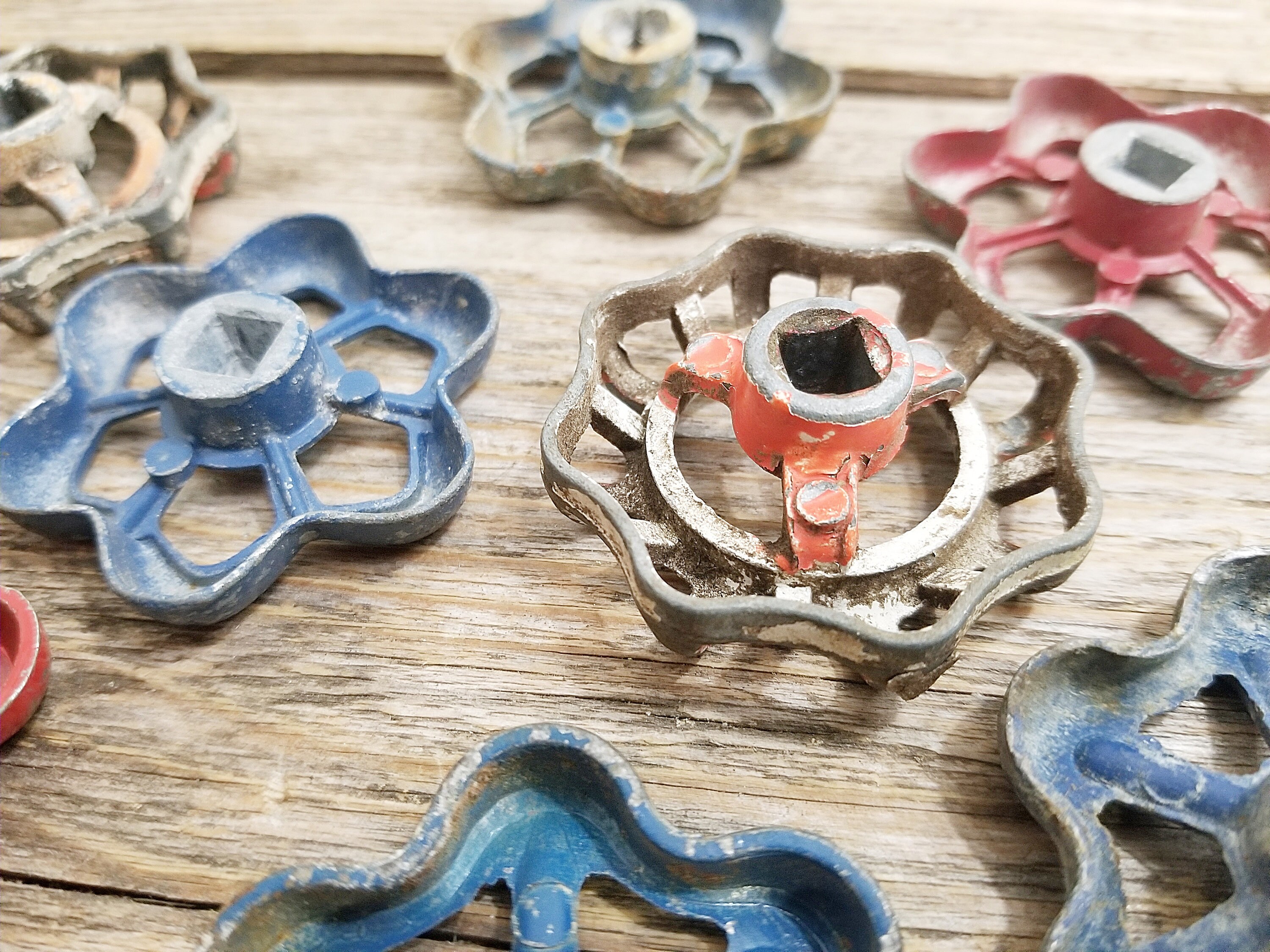 Tiny Vintage Metal Outdoor Faucet Handles Set of Eight 2 Etsy