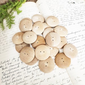 21 Flat Sided Wood Buttons 1 1/2&quot; Diameter, Craft Supplies, Altered Art Supplies, Embellishments, Wooden Buttons, Craft Supplies, #3298