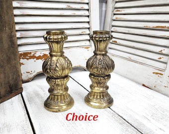 Choice Vintage Cast Metal Lamp Column, 8 Inches Tall, Salvaged Lamp Part, Aged, Supplies, #5763